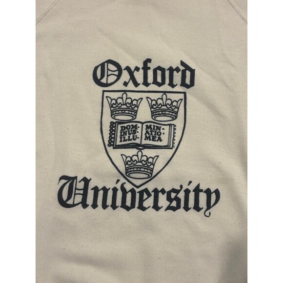 Rare Vintage 80’s Oxford University Men’s White Crewneck Sweatshirt Size Large - Picture 3 of 9